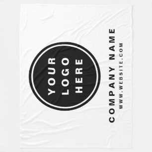 Your Business Logo Promotional Business Company Fleece Blanket