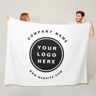 Your Business Logo Promotional Business Company Fleece Blanket