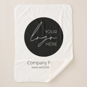 Your Business Logo Promotional Business Company Sherpa Blanket