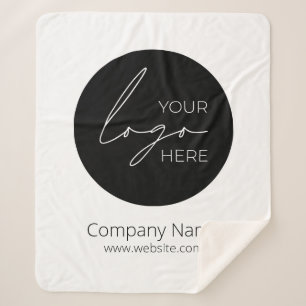 Your Business Logo Promotional Business Company Sherpa Blanket