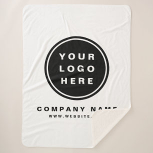 Your Business Logo Promotional Business Company Sherpa Blanket