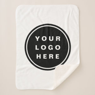 Your Business Logo Promotional Business Company Sherpa Blanket