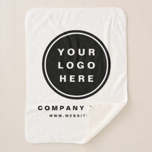 Your Business Logo Promotional Business Company Sherpa Blanket
