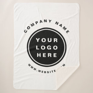 Your Business Logo Promotional Business Company Sherpa Blanket
