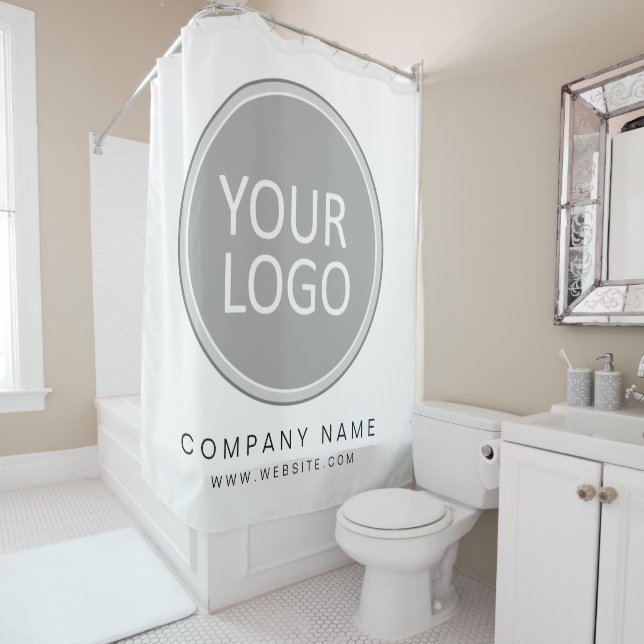 Your Business Logo Promotional Business Company Shower Curtain (In Situ)