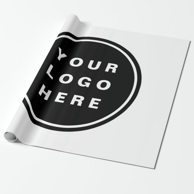 Your Business Logo Promotional Business Company Wrapping Paper (Unrolled)