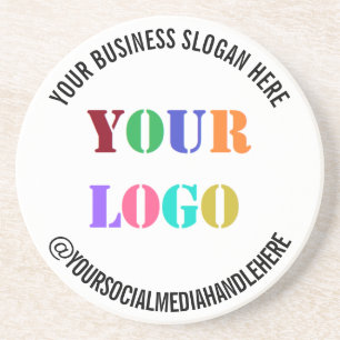 Your Business Logo Promotional Social Media Name Coaster