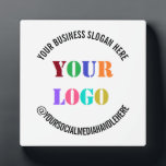 Your Business Logo Promotional Social Media Plaque<br><div class="desc">Custom Colors and Fonts - Design Your Own Personalized Plaques with Business Logo Promotional Social Media Name Company Slogan Professional Stamp Desk Signs / Desk Accessories Gift - Add Your Logo - Image - Photo / Business Slogan - Tagline - Name - Company / Social Media Handle - Website -...</div>