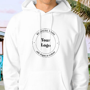 Your Business Logo & Promotional Text   White Hoodie