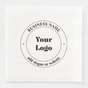 Your Business Logo & Promotional Text White Napkin