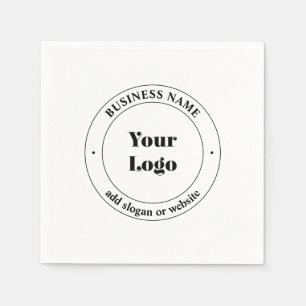 Your Business Logo & Promotional Text White Napkin
