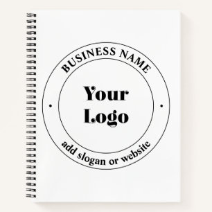 Your Business Logo & Promotional Text White Notebook