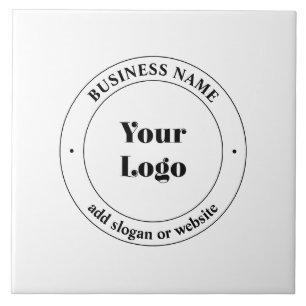 Your Business Logo & Promotional Text White Tile