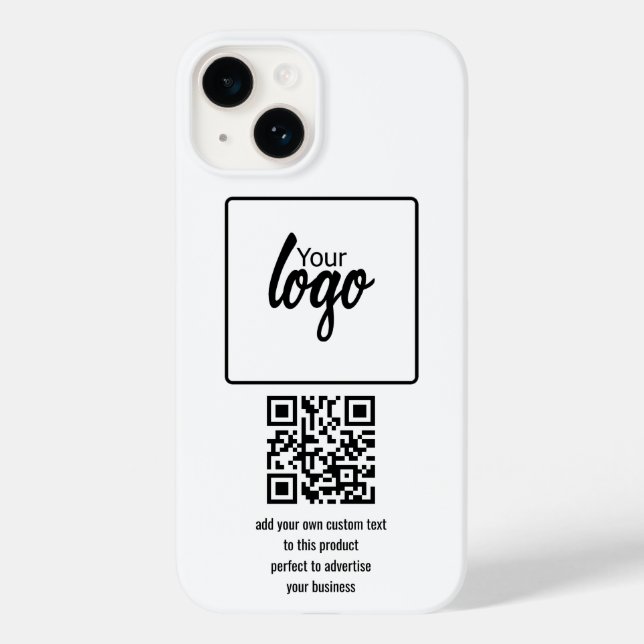 Your Business Logo QR Code and Text Case-Mate iPhone Case (Back)