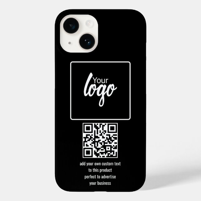Your Business Logo QR Code and Text Case-Mate iPhone Case (Back)
