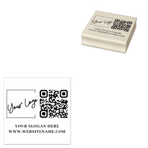 Your Business Logo Qr Code Custom Rubber Stamp