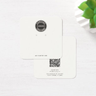 Your Business Logo QR Code Earring Display Card