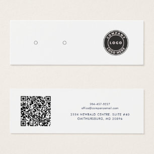 Your Business Logo QR Code Earring Display Card