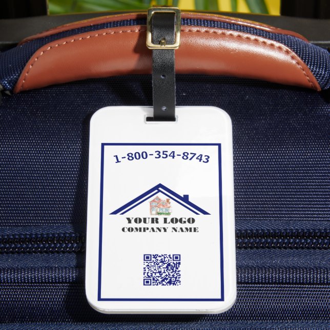 Your Business Logo QR Code   Luggage Tag (Front Insitu 2)