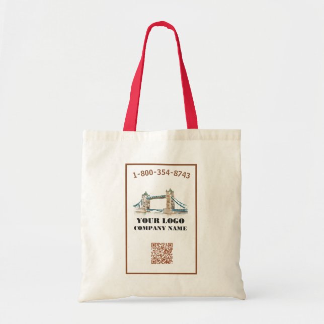 Your Business Logo QR Code   Tote Bag (Front)
