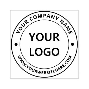 Your Business Logo Round Rubber Stamp Example