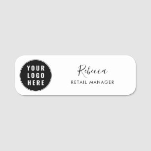 Your Business Logo Script Company Employee Name Tag