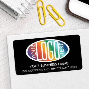 Your Business Logo Simple Black Return Address Label