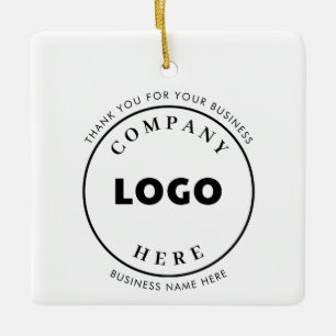 Your Business Logo Simple Christmas Ceramic Ornament