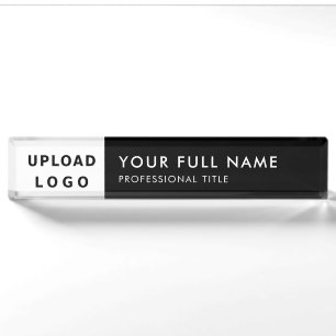 Your Business Logo Simple Minimal black and white Nameplate