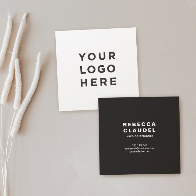 Your Business Logo Simple Minimalist Square Business Card (Creator Uploaded)