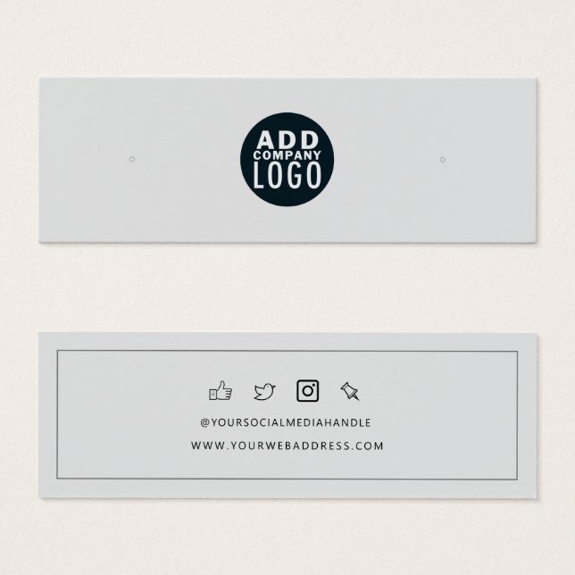 Your Business Logo Stud Earrings Display Card (Front & Back)