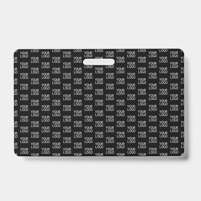 Your Business Logo | Stylish Half Step Pattern ID Badge (Front)