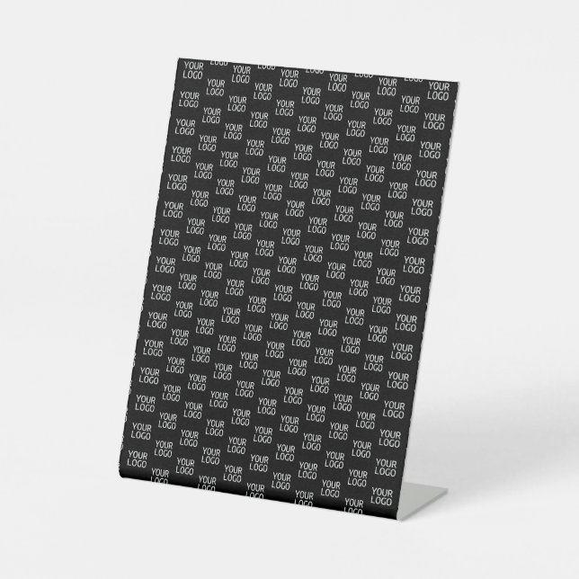 Your Business Logo | Stylish Half Step Pattern Pedestal Sign (Front)