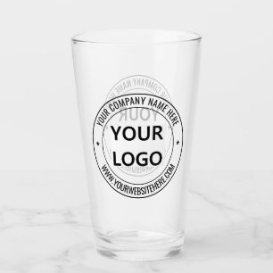 Your Business Logo Text Branded Beer Glass Example