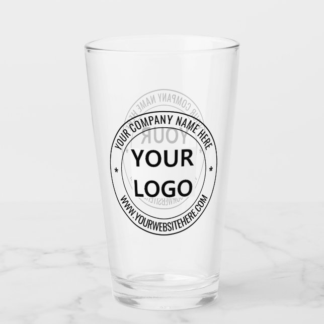Your Business Logo Text Branded Beer Glass Example (Front)