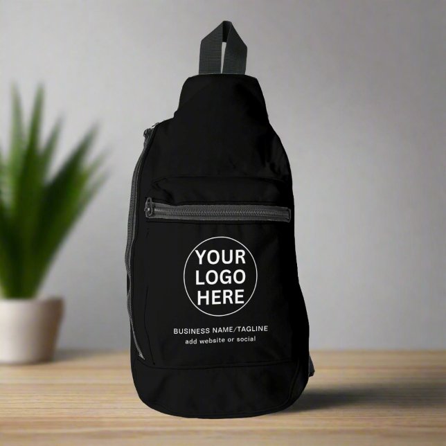 Your Business logo & Text Here l Black & White  Sling Bag (Creator Uploaded)