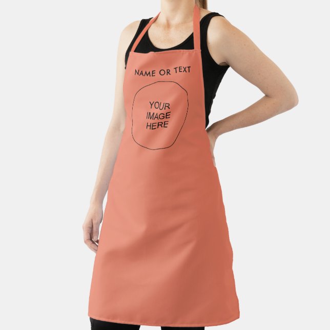 Your Business Logo Text Name Here Salmon Unisex Apron (Insitu)