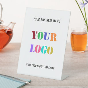 Your Business Logo Text Name Pedestal Sign Example