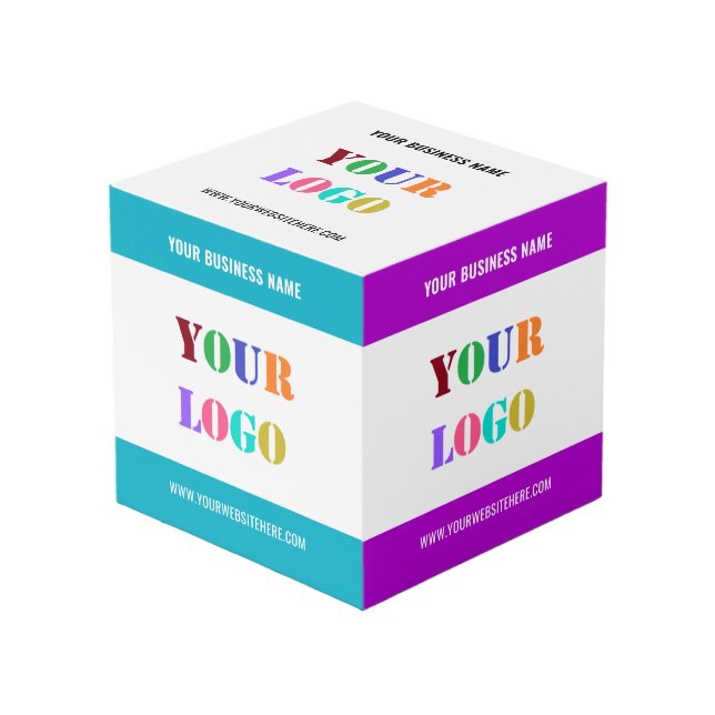 Your Business Logo Text Promotional Cube Example (Front Angled)