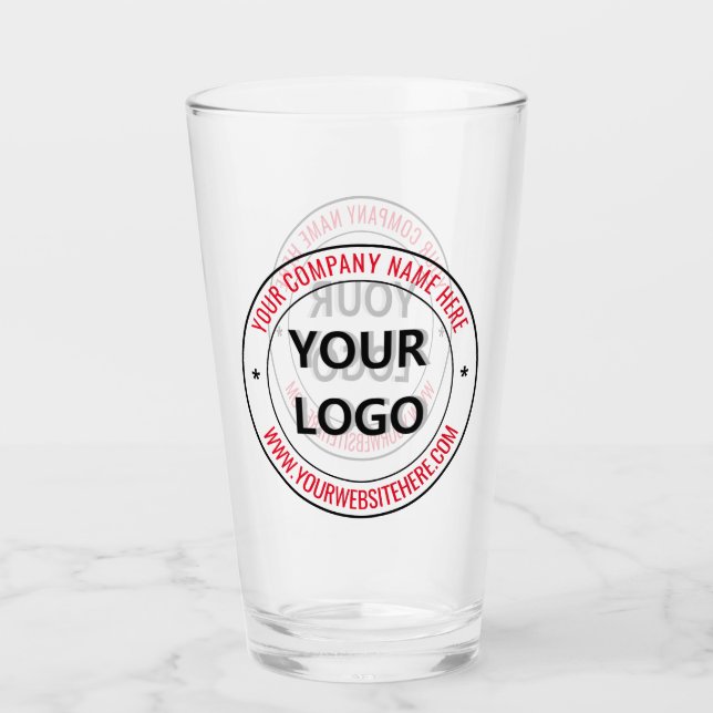 Your Business Logo Text Promotional Glass Example (Front)