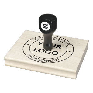 Your Business Logo Text Round Rubber Stamp Example