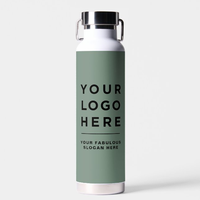 Your Business Logo Website Custom Water Bottle (Front)