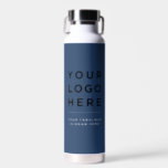 Your Business Logo Website Custom Water Bottle<br><div class="desc">Your Business Logo Website or slogan Custom Water Bottle. A simple modern design in navy blue and white,  for a stylish and professional look. Any colour,  any font,  no minimum.</div>