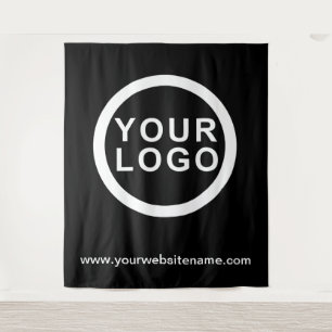 Your Business Logo   Website Modern Black Backdrop Tapestry