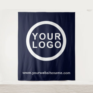 Your Business Logo   Website Modern Blue Backdrop Tapestry