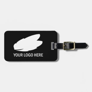 Your business logo white on black company luggage tag