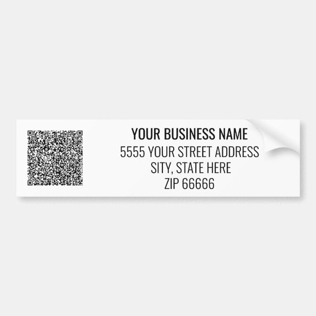 Your Business Name Address and QR Code Sticker (Front)