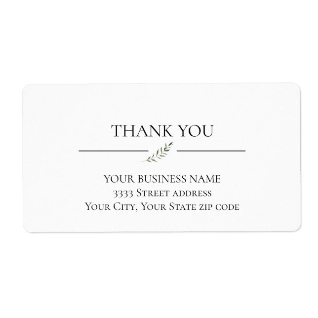 Your Business Name Address Elegant Simple Product (Front)
