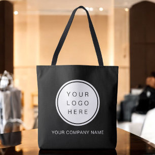 Your Business Name and Logo on Black Tote Bag