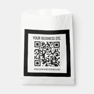 Your Business Name & Editable QR Code Favour Bags